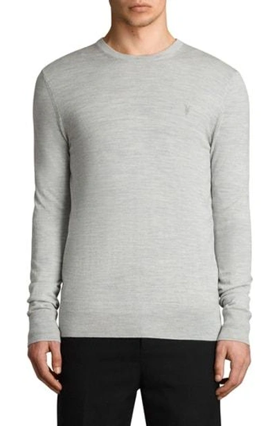 Allsaints Mode Slim Fit Merino Wool Sweater In Light Grey Marl