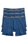 Calvin Klein 3-pack Comfort Microfiber Boxer Briefs In Airforce