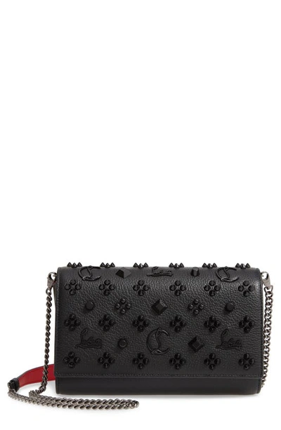 Christian Louboutin Paloma Black Leather Clutch