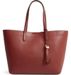 COLE HAAN PAYSON LEATHER TOTE - BROWN,CHR11561