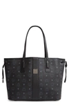 Mcm Medium Liz Reversible Shopper In Jet Black