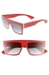 MOSCHINO 54MM POLARIZED FLAT TOP SUNGLASSES - RED,MOS001S