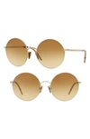 BURBERRY 54MM ROUND SUNGLASSES - GOLD GRADIENT,BE310154-Y