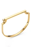 Monica Vinader Engravable Signature Thin Petite Bangle In Yellow Gold