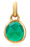 Monica Vinader Siren Mini 18ct Rose Gold-plated Vermeil Silver And Green Onyx Pendant In Gold/ Green Onyx