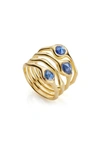 Monica Vinader Gold Vermeil Siren Kyanite Cluster Cocktail Ring In Gold/ Kyanite