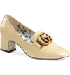 Gucci Victoire 55mm Patent Leather Loafer In Sand Storm