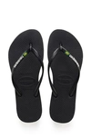 Havaianas Logo-embellished Rubber Flip-flops In Black