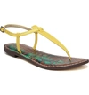 Sam Edelman Gigi Genuine Calf Hair Sandal In Bright Yellow Silk