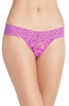 Hanky Panky Cross-dyed Signature Lace Low-rise Thong In Wild Orchid