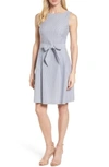 ANNE KLEIN SEERSUCKER FIT & FLARE DRESS,10675362