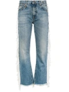 R13 FRINGED STRAIGHT-LEG JEANS