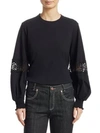 SEE BY CHLOÉ Lace-Inset Long-Sleeve Tee
