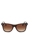 Ray Ban Blaze 141mm Wayfarer Shield Sunglasses - Light Havana Gradient In Light Havana/brown