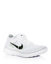 Nike Women's Free Rn Flyknit 2018 Lace Up Sneakers In White/black/pure Platinum