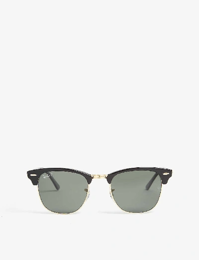Ray Ban Rb3016 Clubmaster Square-frame Sunglasses In Black