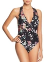 CARMEN MARC VALVO BOTANICAL HALTER ONE PIECE SWIMSUIT,C14078