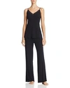 Natori Feathers Satin Camisole Pajama Set In Black