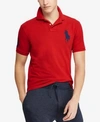 Polo Ralph Lauren Custom Slim Fit Big Pony Mesh Polo Shirt In Red