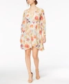 CALVIN KLEIN PETITE FAUX-WRAP FLORAL-PRINT DRESS