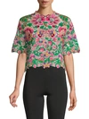 VALENTINO Short-Sleeve Embroidered Top,0400098917540