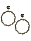 OSCAR DE LA RENTA Crystal Chain Hoop Earrings