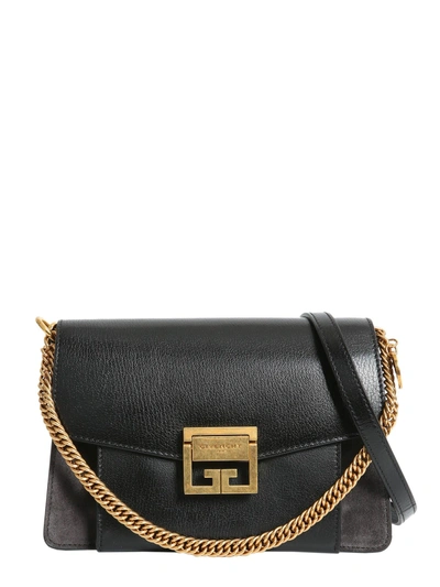 Givenchy Gv3 Small Leather Shoulder Bag In Black