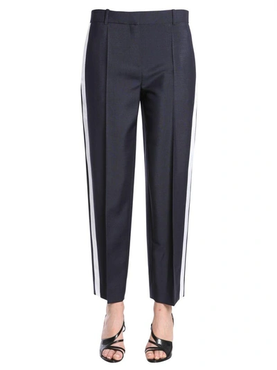 Givenchy Tuxedo Trousers With Side Satin Bands In Blue