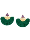 KATERINA MAKRIYIANNI KATERINA MAKRIYIANNI FRINGE DETAIL EARRINGS - GREEN