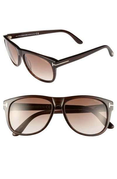 Tom Ford Men's Olivier Square Sunglasses, 57mm In Brown