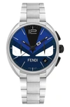 FENDI Momento Bug Chronograph Bracelet Watch, 40mm,F215013500