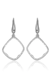 Monica Vinader 'riva' Diamond Hoop Drop Earrings In Silver