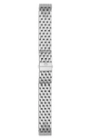 Michele Deco 16 16mm Diamond Bracelet Watchband In Silver