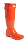 Hunter Original High Gloss Boot In Orange