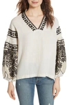 MES DEMOISELLES PETRA EMBROIDERED BLOUSE,PETRA F18