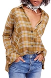 FREE PEOPLE JUNIPER RIDGE PLAID HERRINGBONE SHIRT,OB831971