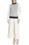 SEA COCO COMBO SLEEVE STRIPE SWEATER,PF18-09