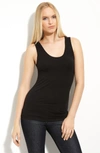Majestic Harris Reed Fluid Basics Gathered Racerback Tank Top In Noir