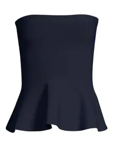 Bailey44 Honor Student Strapless Peplum Top In Midnight Blue