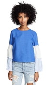 ENGLISH FACTORY Long Sleeve Ruffled Top