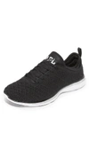 Apl Athletic Propulsion Labs Techloom Wave Ribbed Knit Sneakers In Black/metallic Silver