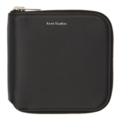 Acne Studios Black Small Csarite Wallet In Compact Zip Wallet