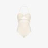 Marysia Scalloped Edge Bandeau Swimsuit - White In White