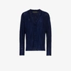 THE ELDER STATESMAN THE ELDER STATESMAN NAVY VERTICAL STRIPE CASHMERE CARDIGAN,ROCD13003922