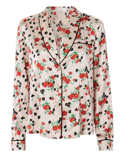 A.l.c Leomie Floral-print Silk Button-front Top In Multi