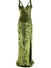 Galvan Solstice Velvet Dress Sapphire In Green