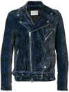 ROUTE DES GARDEN ROUTE DES GARDEN SNAKE-PRINT BIKER JACKET - BLUE