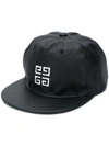 GIVENCHY EMBROIDERED LOGO LEATHER CAP