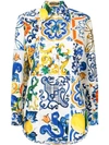 DOLCE & GABBANA DOLCE & GABBANA MAJOLICA PRINT SHIRT - BLUE