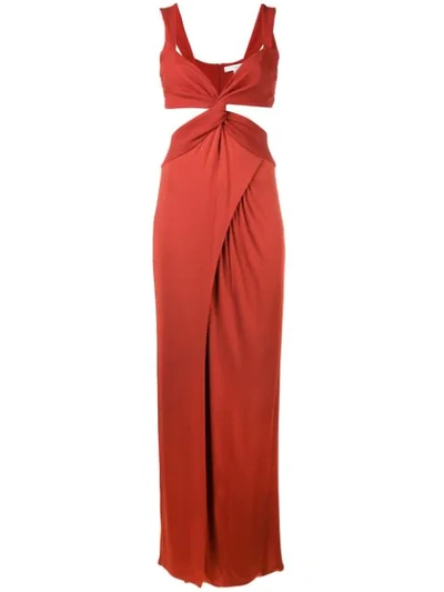 Galvan Women's Horizon Twist Front Dress In Red